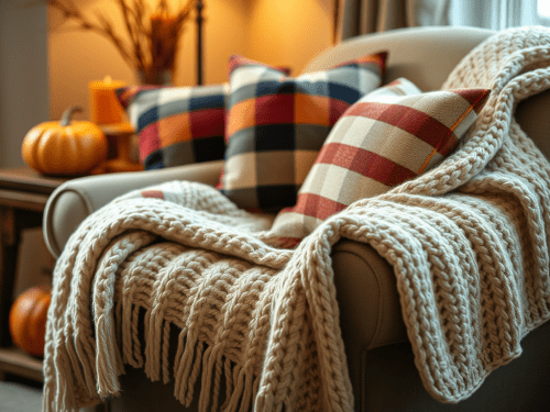 pumpkins are scattered about in our cottage from the garden