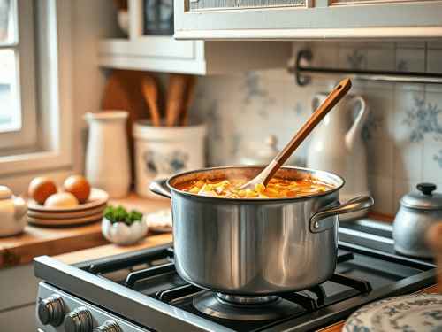 Building rich flavor for slow-simmered chicken and vegetable soup